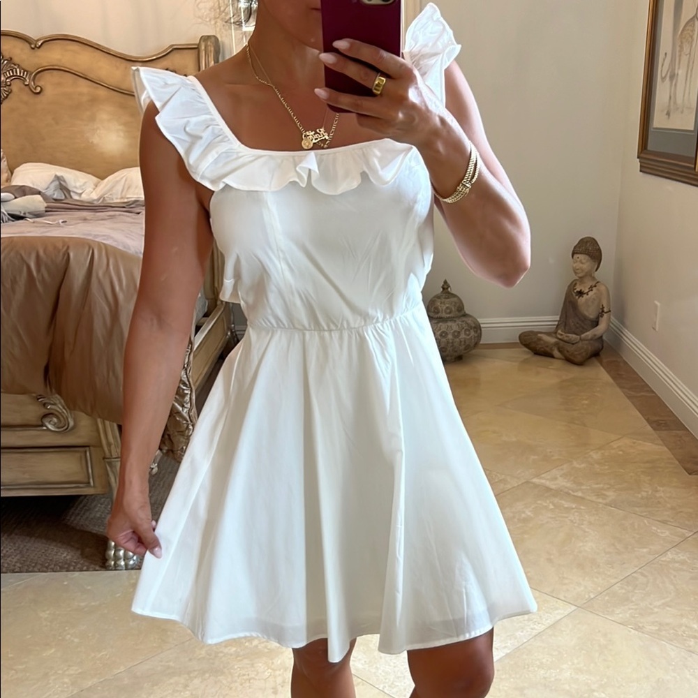 💕Trixxi White Ruffled Sundress with Flutter Sleeves💕